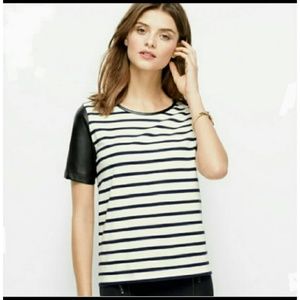 SHORT SLEEVE  FAUX LEATHER SHIRT